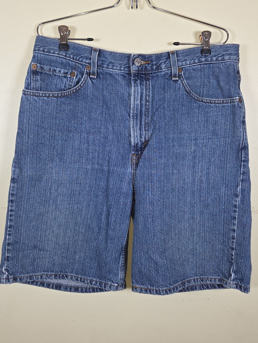 Levis 550 Relaxed Fit Denim Shorts Mens 36 Blue Medium Wash Cotton Y2K
